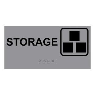 ADA Storage With Symbol Braille Sign RSME 583 SYM BLKonGray Wayfinding  Business And Store Signs 