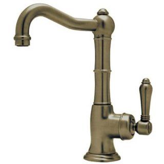 Rohl A36506.5LMSTN2 Country Kitchen Single Side Metal Lever Bar Faucet in Satin Nickel A36506.5LMSTN2   Kitchen Sink Faucets  