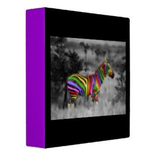 Rainbow Zebra Binder