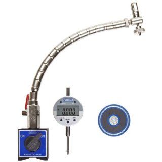 Fowler 54 585 100 Chrome Flex Arm Magnetic Base and Indi X Blue Electronic Indicator Set, 0.0005" Indicator Resolution, 85 lb. Pull Magnet Indicator Stands