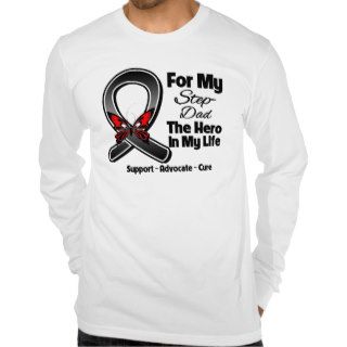For My Hero My Step Dad   Melanoma Skin Cancer Tshirt
