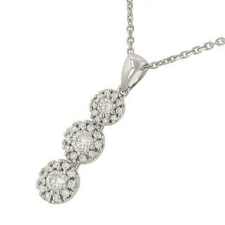 Classique Creations 3 Diamond Pendant with Halo Jewelry