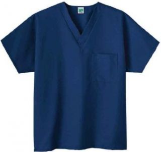 Fundamentals 14000 Adult's One Pocket Top Navy Medium Medical Scrubs Shirts Clothing