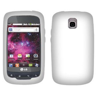 Silicone Skin Gel Cover Case LG Optimus T P509 Thrive Phoenix P505 P506, Solid White Cell Phones & Accessories
