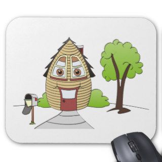 Cartoon Tan House Mousepads