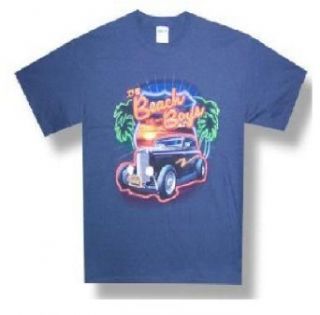 Beach Boys Neon Logo 2010 Tour Navy Blue T Shirt (Medium) Clothing