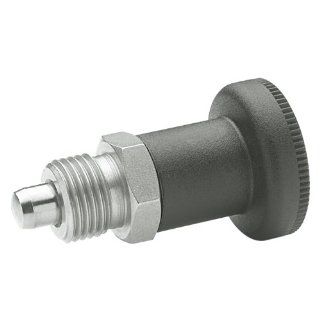 GN 607 NI Series Stainless Steel Non Lock Out Type Short Indexing Plunger, without Lock Nut, M12 x 1.5mm Thread Size, 10mm Thread Length Metalworking Workholding