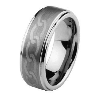 *** LASER ENGRAVING SERVICE *** 8mm Celtic Design Laser Engraved Cobalt Free Tungsten Carbide COMFORT FIT Wedding Band Ring for Men and Women (Size 5 to 15) [DETAIL INFORMATION   PLEASE CLICK AND CHECK THE ]   Size 15 Reeve and Knight Jew