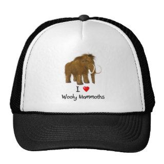 "I Love Wooly Mammoths" Wooly Mammoth Mesh Hat