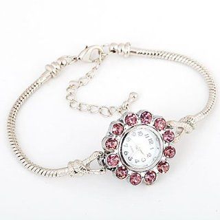 Hidden Gems (W609) Rhodium Plated Watch Will Fit Pandora/Troll/Chamilia Style Charms And Beads Jewelry