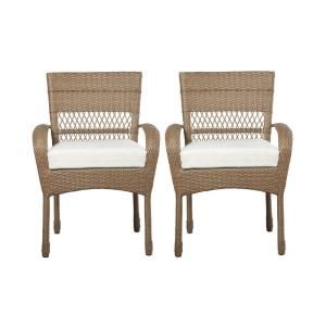 Martha Stewart Living Charlottetown Natural Patio Dining Chair with Bare Cushion (2 Pack) 55 55611A