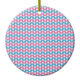 Cute adorable knitted wool chevron zigzag pattern ornaments