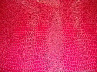 Magenta Croco Upholstery Vinyl Fabric Per Yard