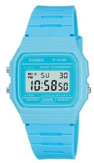 Casio Light Blue Digital Water Resistant Watch   Casio F91WC 2A Watches