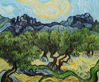 Van Gogh Paintings Olive Trees with the Alpilles in the Background   Oil Paintings