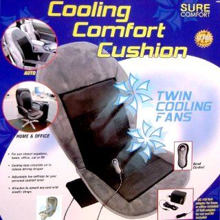 COOLING COMFORT CUSHION WITH TWIN FANS AND 12V AND AC ADAPTER 