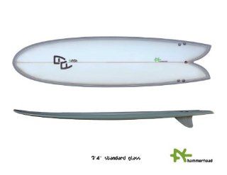 Hammerhead 7'4" Dual Fin Retro Fish Surfboard  Short Surfboards  Sports & Outdoors