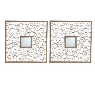 SEI Eldridge Decorative Square Wall Mirror, Set of 2   Wall Mounted Mirrors