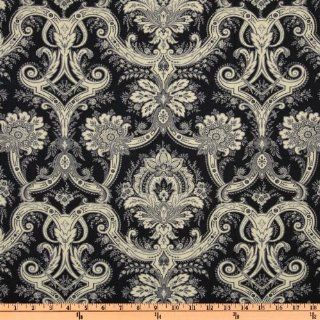 44'' Wide Anna Griffin Willow Bold Damask Black/Cream Fabric By The Yard