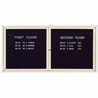 Aarco Products ADC3672IIV 2 Door Indoor Illuminated Enclosed Directory Board with Ivory Anodized Aluminum Frame 36H x 72W  Ordinary Display Boards 