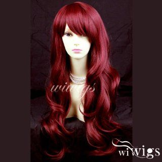 Sexy Beautiful Layered wavy Red mix Long Ladies Wigs Burgundy Skin Top Wig Health & Personal Care