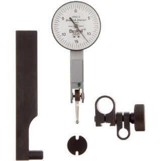 Brown & Sharpe 599 7030 3 Dial Test Indicator Set, Top Mounted, M1.4x0.3 Thread, White Dial, 0 15 0 Reading, 1" Dial Dia., 0 0.03" Range, 0.0005" Graduation, +/ 0.0005" Accuracy