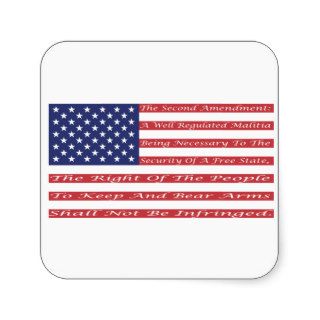 2nd Amendment Flag Square Stickers