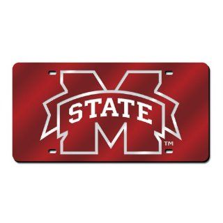 Mississippi State Deluxe Mirrored Laser Cut License Plate  Sports Fan License Plate Covers  Sports & Outdoors