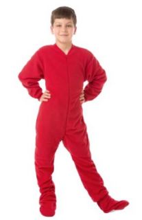 Big Feet PJs Red (601) Junior Fleece Footed Pajamas Novelty Pajama Sets Clothing