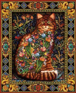 White Mountain Puzzles Tapestry Cat   1000 Piece Jigsaw Puzzle Toys & Games