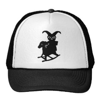 rabbit on rocking horse icon mesh hat