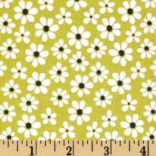 44'' Wide Michael Miller Daisy Doodle Dinky Daisy Lime Fabric By The Yard