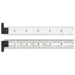 Starrett H604R 12 Spring Tempered Steel Rule With Inch Graduations, Reversible Hook, 4R Style Graduations, 12" Length, 1" Width, 3/64" Thickness Construction Rulers