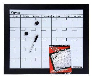 Dooley Boards Black Framed Magnetic Calendar Dry Erase Board, 18 x 22 Inch, Black (1824CALMG) 