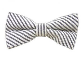 100% Cotton Midnight Navy Seersucker Pre Tied Bow Tie at  Mens Clothing store