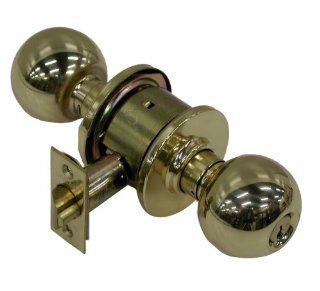 Schlage A80ORB605 Polished Brass Keyed Entry Orbit Storeroom Door Knob Set   Doorknobs  