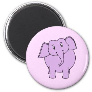 Purple Elephant. Cartoon Fridge Magnet