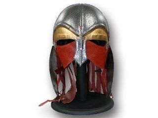 Barbarian Movie War Helmet Leather Mask Viking Medieval Helm  Martial Arts Swords  Sports & Outdoors
