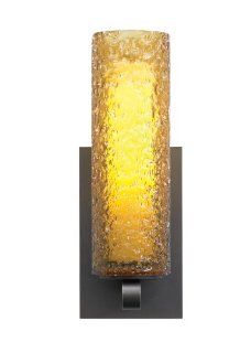 LBL Lighting HW623AMSC2G Wall Lights with Transparent Amber Glass Rolled In Crystal Shades, Nickel   Wall Sconces  