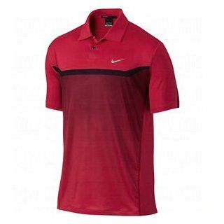 Nike TW Designer Print Polo (Hyper Red/Metallic Silve, Large) Clothing