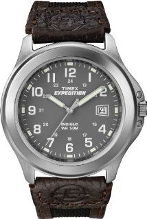 Timex Men's T40091 Expedition Metal Field Brown Nylon and Leather Strap Watch Timex Watches