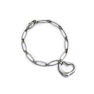 625 Sterling Silver Charm Peach Heart Bangle Bracelet  Other Products  