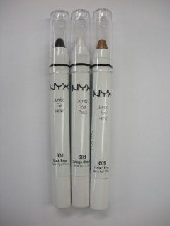 Nyx Jumbo Pencil Black Bean (601) + Cottage Cheese (608) + French Fries (609)  Combination Eye Liners And Shadows  Beauty