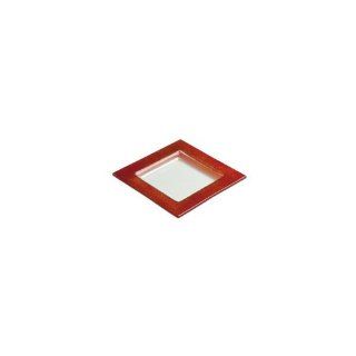 Steelite 6527B626 Creations Red Glass 6 3/4" Square Border Plate