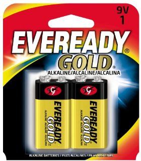Eveready A522BP2 Gold Alkaline Batteries, 9V, 2 Batteries/Pack  Electronics