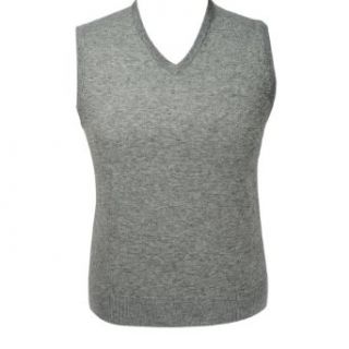 Royal Cashmere RC 609 CW GRI Grey Wool/Cashmere V Neck Men's Sleeveless Sweater at  Mens Clothing store