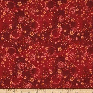 Buggy Barn Flannel Essentials 7 Dotty Floral Red Fabric