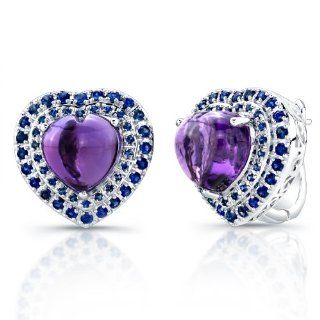 lan Amethyst and Blue Sapphire Earrings in Sterling Silver Jewelry