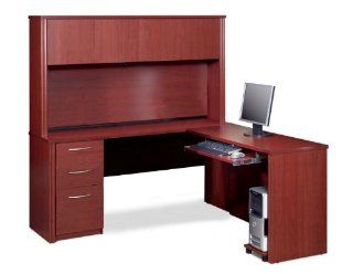 Bestar Office Furniture L Shaped Desk with Hutch 60865   Home Office Desks