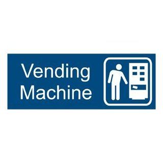 Vending Machine With Symbol Engraved Sign EGRE 630 SYM WHTonBLU  Business And Store Signs 